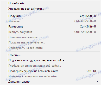 Spletni zavihek v programu Adobe Dreamweaver