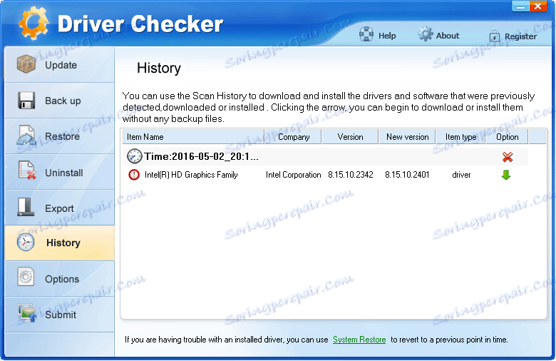 История в драйвера за проверка