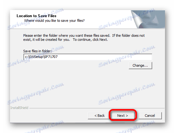 изберете папката за инсталиране на драйвера