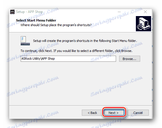 Wybierz folder dla menu Start