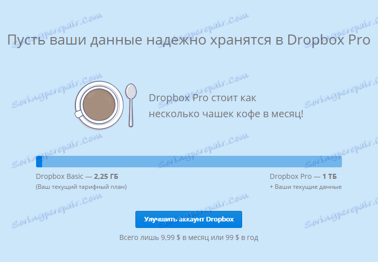 spletno različico Dropbox