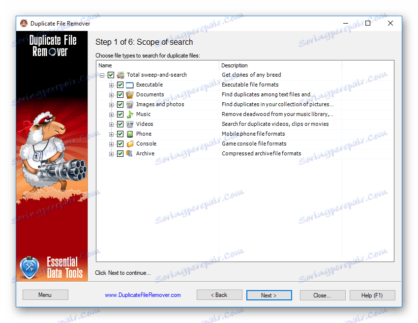 Rozsáhlá duplicitní detekce pomocí nástroje Duplicate File Remover
