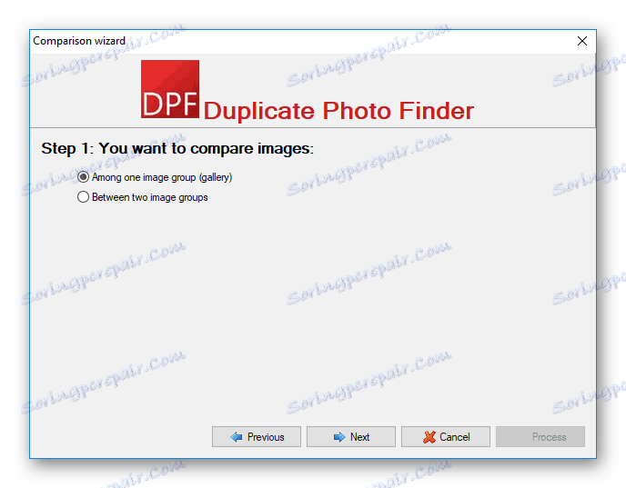 Okno primerjalnega čarovnika v podvajalniku za iskanje fotografij