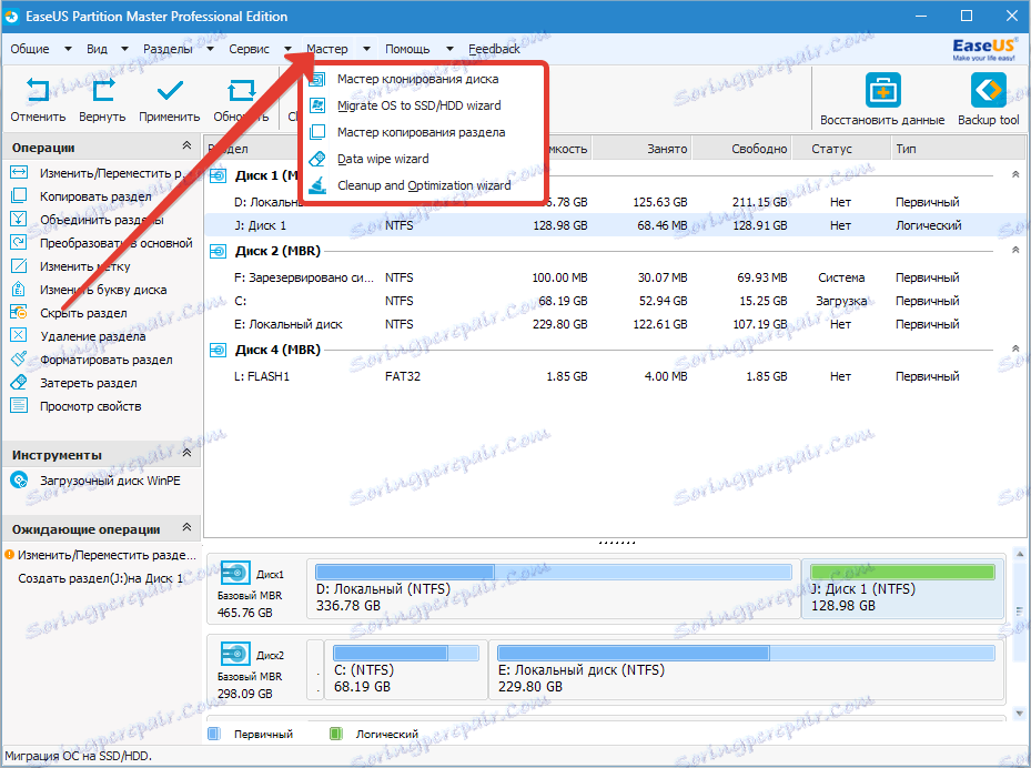 EaseUS Partition Master Wizards