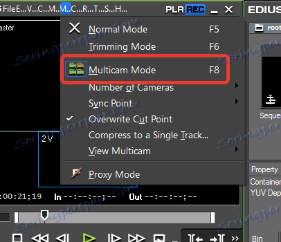 Režim viacerých fotoaparátov v programe EDIUS Pro