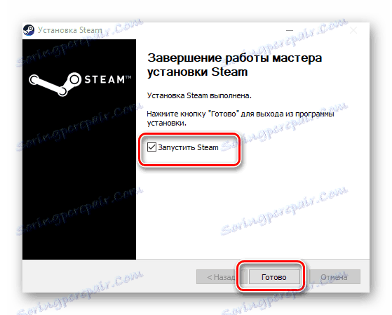 dokončenie inštalácie pary