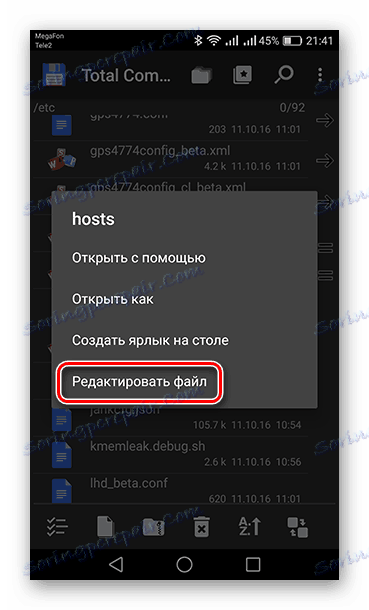Idź do edycji hostów plików tekstowych