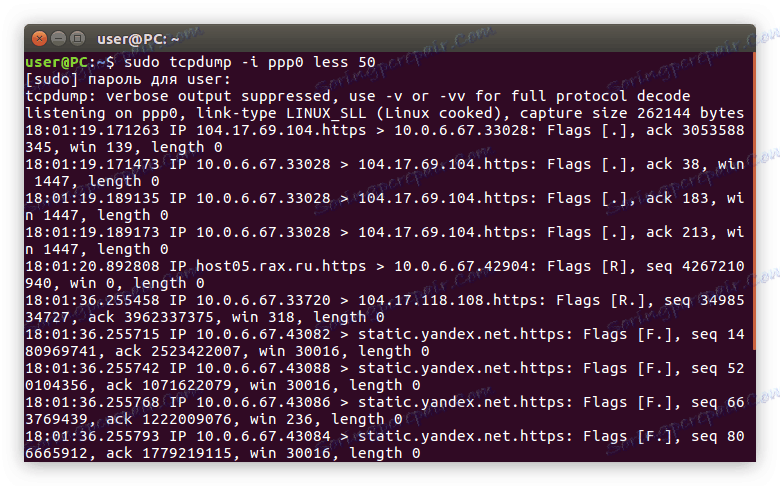 filtriranje paketa po veličini filtra manje u naredbi tcpdump u Linuxu