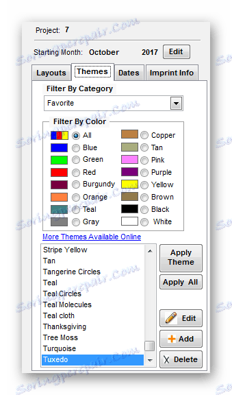 Вибір теми EZ Photo Calendar Creator
