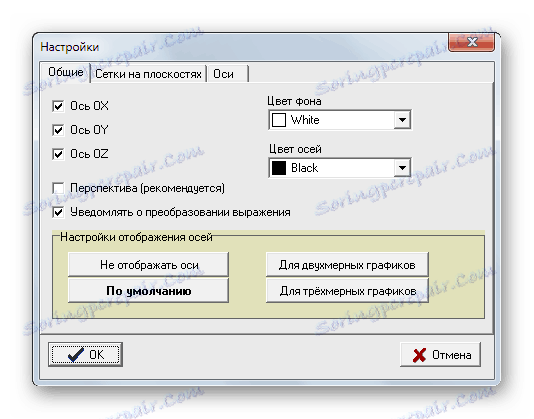Вікно настройки координатних осей графіків в FBK Grapher