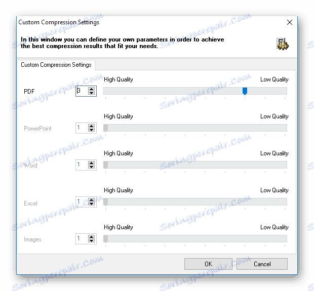 Допълнителни настройки за компресиране на PDF файлове в програмата FILEminimizer PDF