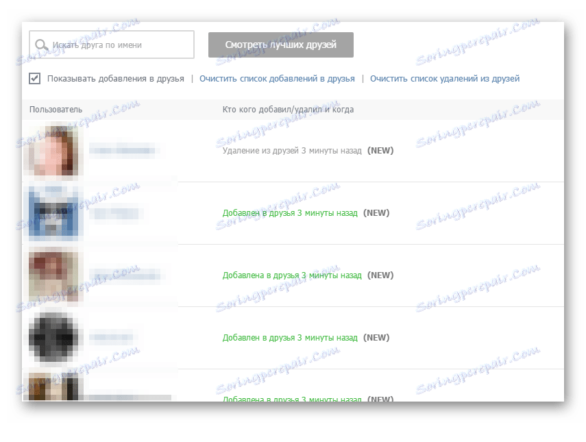 اطلاعات در مورد دوستان در برنامه مهمان من VKontakte