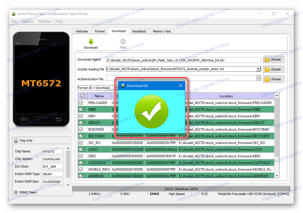 Программа для прошивки алкатель 4027d