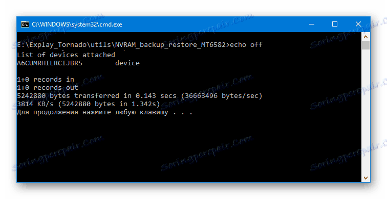 Explay Tornado backup ustvarjanje NVRAM