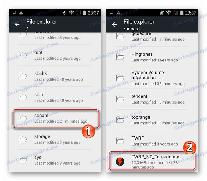 Explay Tornado Flashify выбор образа кастомного рекавери для установки