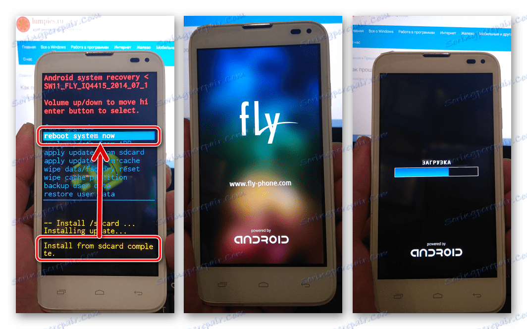 Fly IQ4415 Era Style 3 запуск після прошивки через заводське рекавери