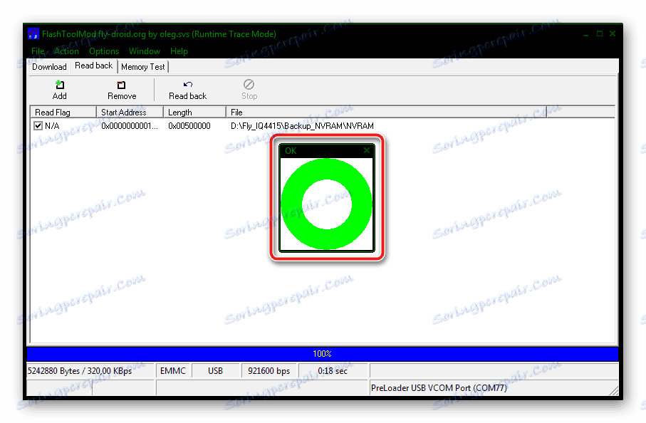Fly IQ4415 Era Style 3 FlashtoolMod створення бекапа завершено