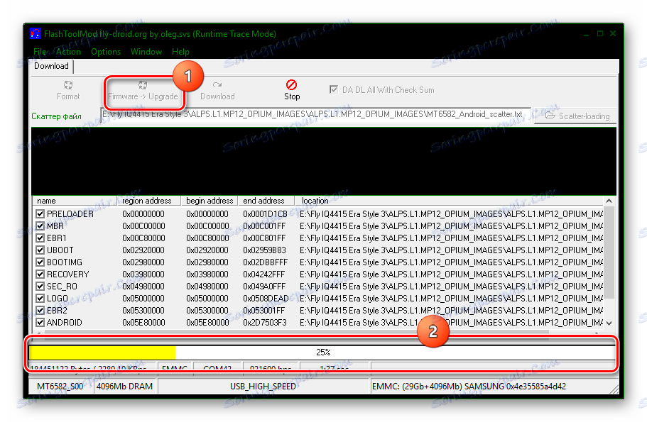 Fly IQ4415 Era Style 3 FlashToolMod прошивка Android 5.1 прогрес