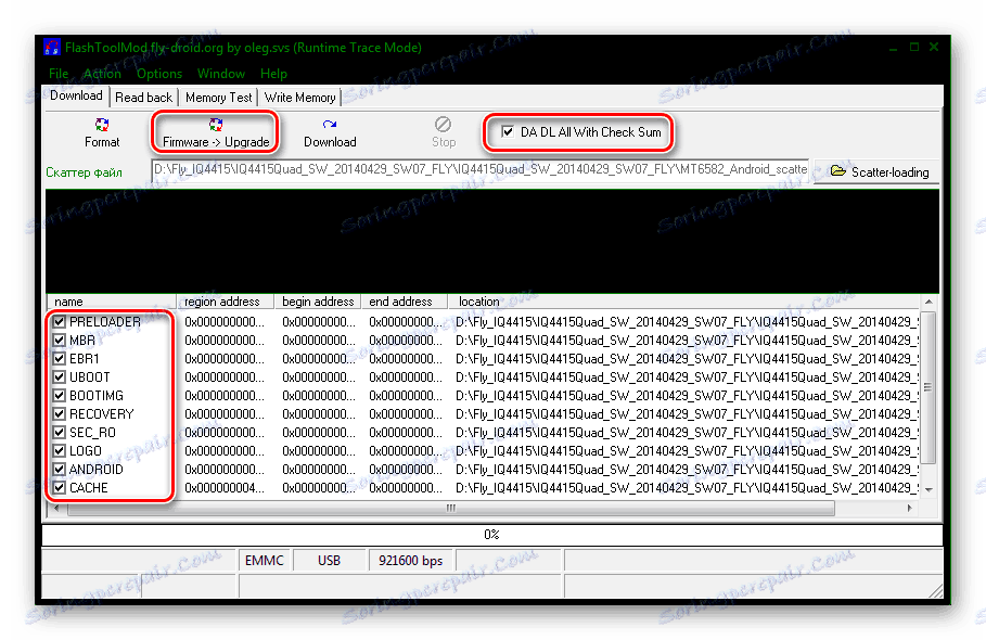 Fly IQ4415 Era Style 3 FlashToolMod прошивка оф.версии в режиме Firmware Upgrade