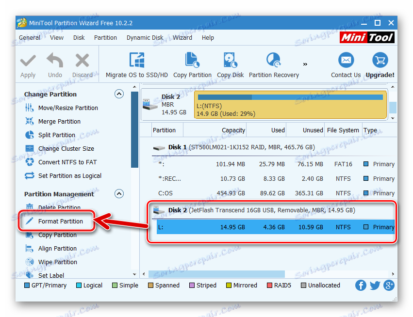 MAG250 Minitool Partition Wizard Formátovanie oddielu