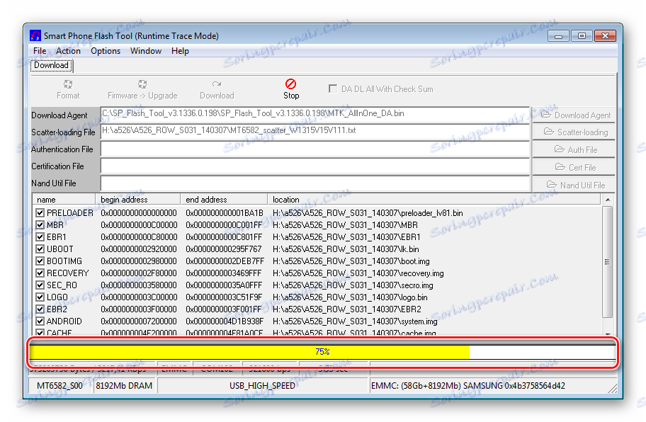Proces firmwaru Lenovo A526 SP Flashtool