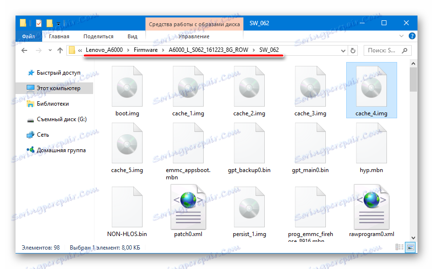 Lenovo A6000 Firmware prostredníctvom QFIL rozbalený firmvér S062