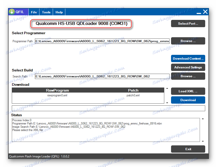 Lenovo A6000 Firmware cez QFIL smartphone bol definovaný ako "Qualcomm HS-USB QDLoader 9008 (COM_XX)"