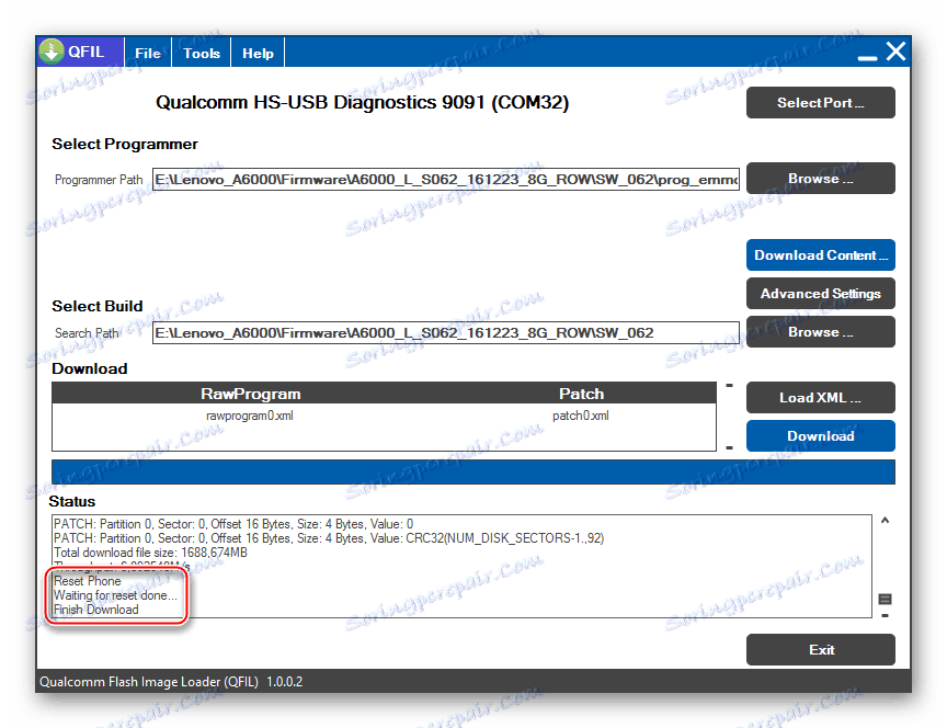 Firmvér Lenovo A6000 prostredníctvom QFIL je dokončený
