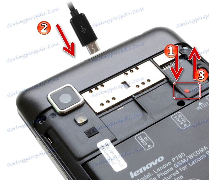 Lenovo P780 подключение окирпиченного смартфона для восстановления