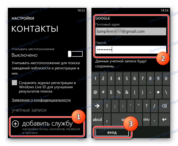 Nokia Lumia 800 RM-801 Kontakty přidat účet služby Google