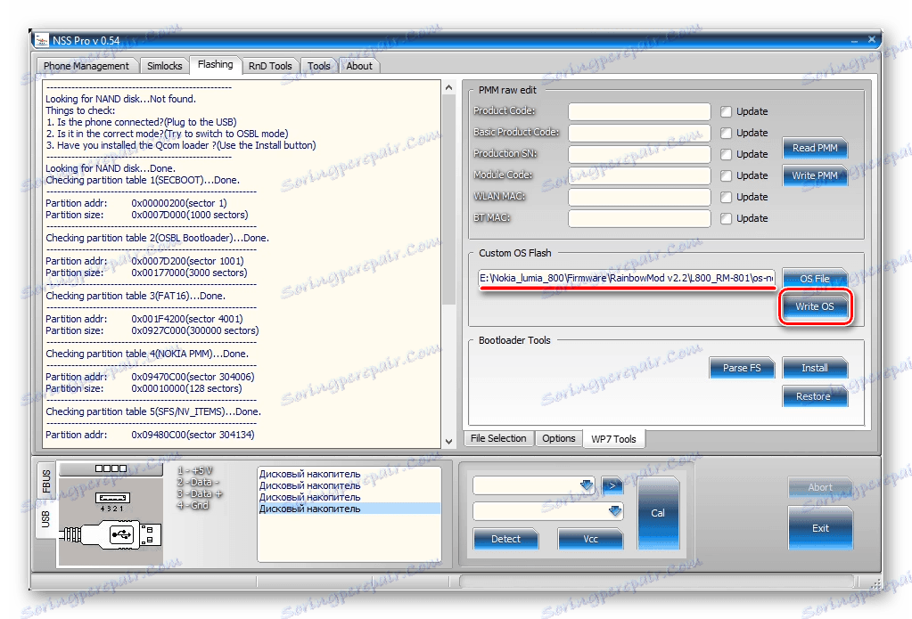 Nokia Lumia 800 RM-801 Rss Pro Vlastní firmware Napište OS