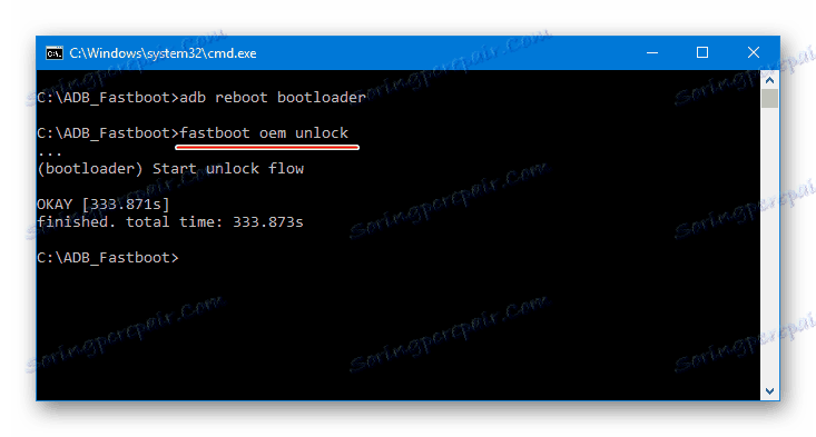 Meizu M2 Mini команда fastboot oem unlock в консоли для разблокировки загрузчика
