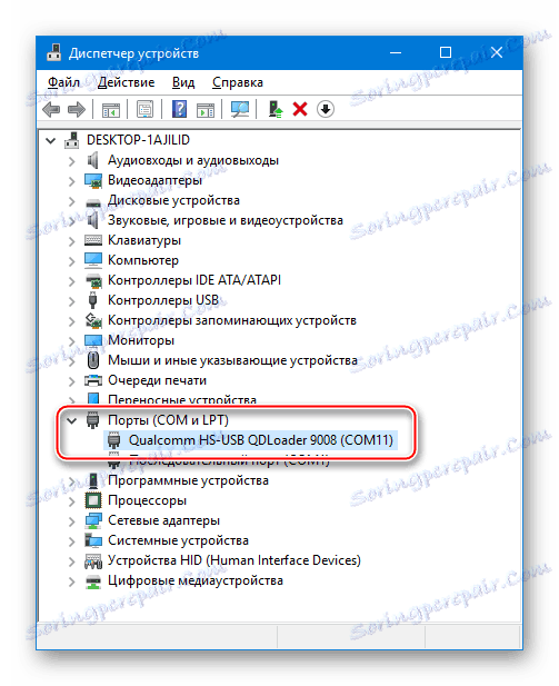 Xiaomi Redmi 2 v načinu za prenos QUALCOMM QDLOADER