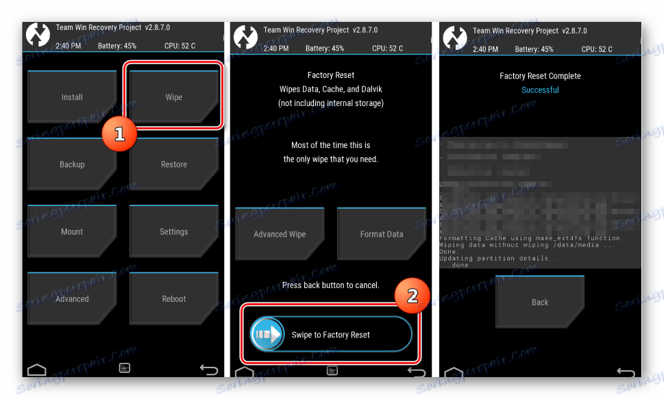 Asus ZE551ML TWRP wipe cache Data