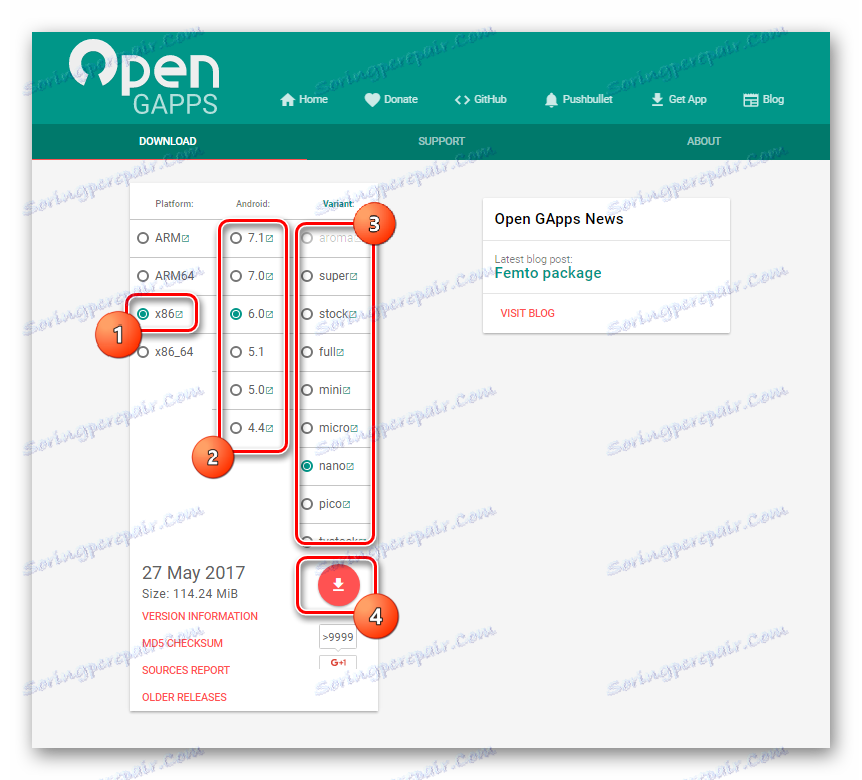 OpenGapps скачать с оф сайта