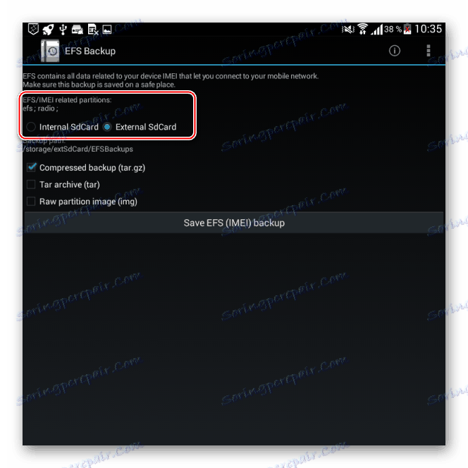 Samsung Galaxy Note 10.1 GT-N8000 EFS ☆ IMEI ☆ Wybór miejsca na kopie zapasowe IMEI