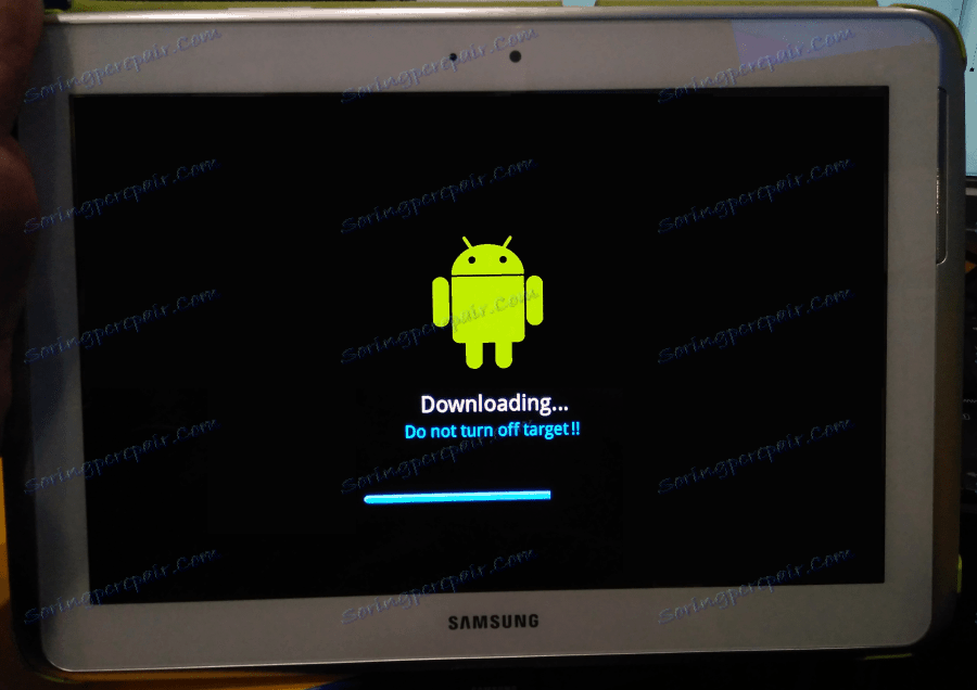 Samsung Galaxy Note 10.1 N8000 Smart Przełącznik postępu aktualizacji oprogramowania na ekranie tabletu