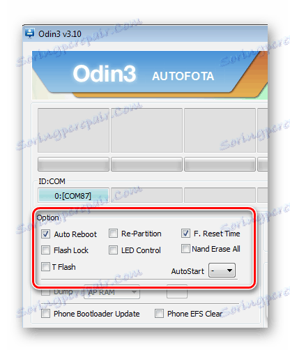 Samsung Galaxy Note 10.1 N8000 Odin однофайловая прошивка отметки в чекбоксах поля Option