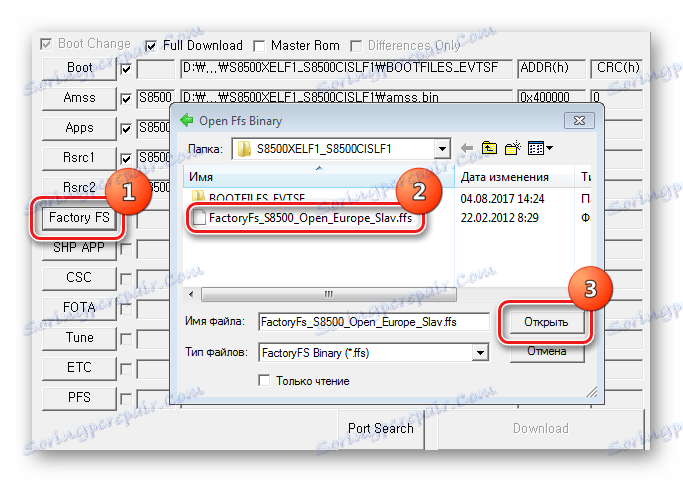 Samsung Wave GT-S8500 MultiLoader Factory FS - FactoryFs_S8500_Open_Europe_Slav.ffs