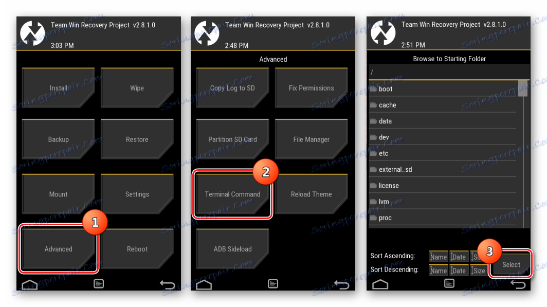 Samsung Wave GT-S8500 TWRP Advahced - Terminal Command - Wybierz