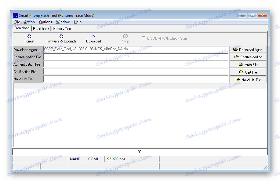 Lenovo IdeaTab A3000-H SP Flash nástroj Hlavné okno