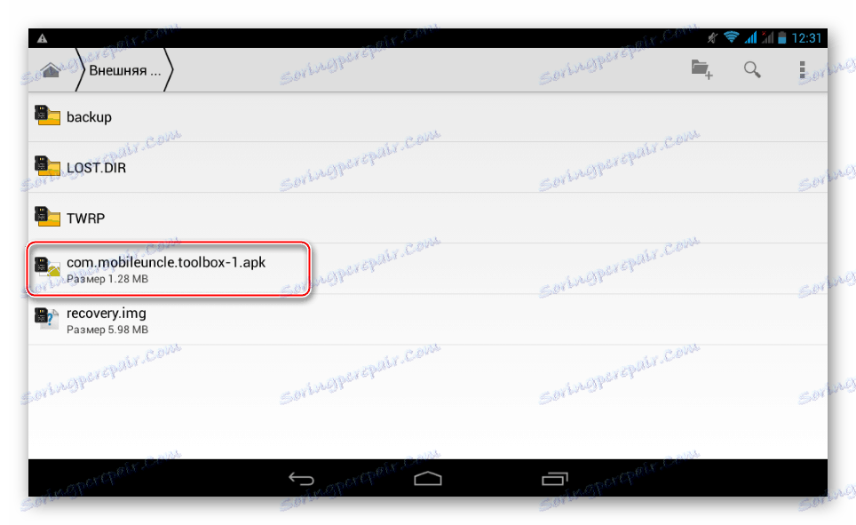 Lenovo IdeaTab A3000-H TWRP spustenie inštalácie aplikácie Mobileuncle Tools