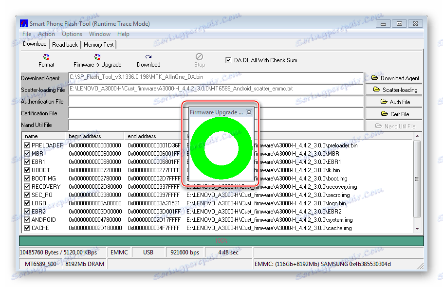 Lenovo IdeaTab A3000-H FlashTool инсталляция кастома завершена
