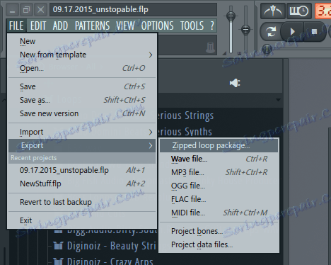 Exportovanie súborov do FL Studio