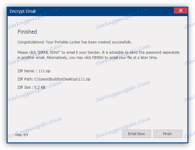 Създайте защитен с парола архив в Заключване на папки