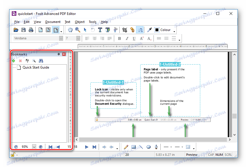 Záložky ve Foxit Advanced PDF Editoru