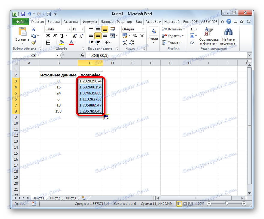 Стовпець заповнений результатом обчислення в Microsoft Excel