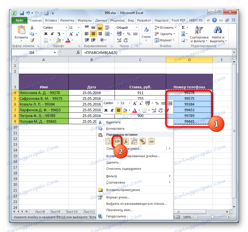 Vkládání do aplikace Microsoft Excel