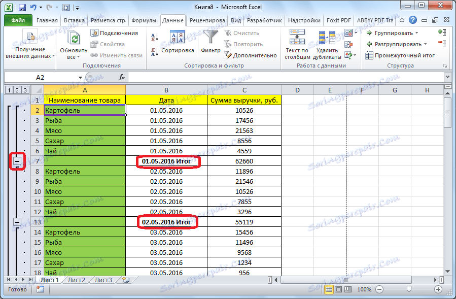Минимизиране на междинните суми в Microsoft Excel