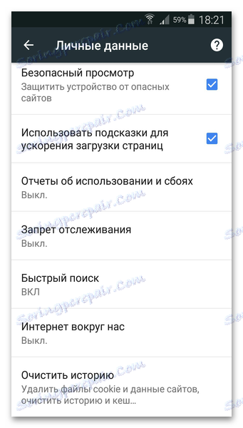 Osobné údaje Google Chrome